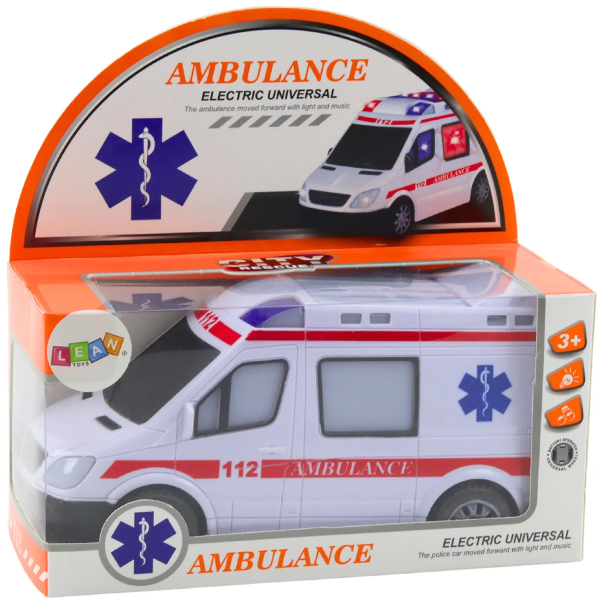 Karetka Ambulans Na Baterie Światła Dźwięki Biały - obrazek 4