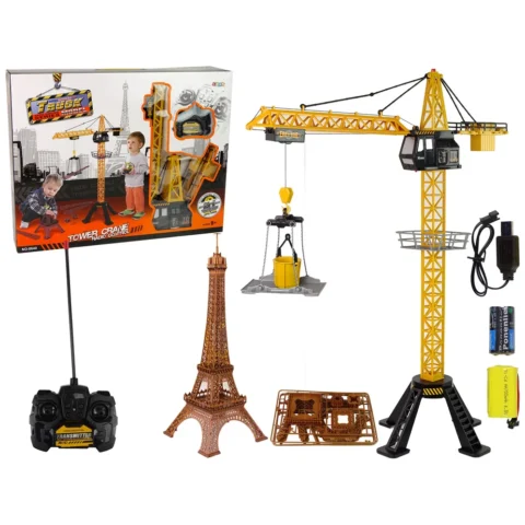 Wysoki Dźwig Żuraw Budowlany 90 cm Pilot R/C Wieża Eiffla