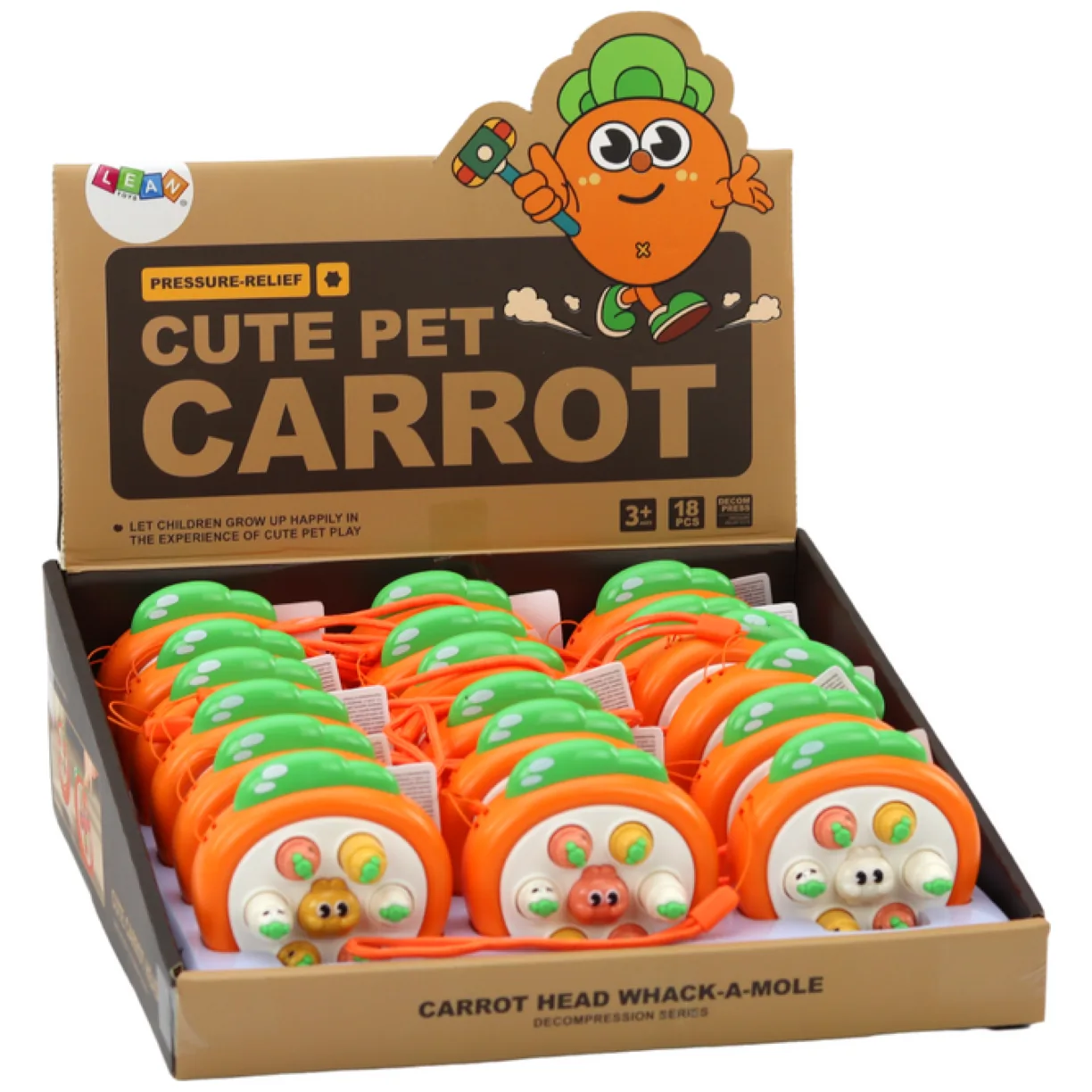 Mini Gra Zręcznościowa Wac A Mole Marchewki Pomarańczowa - obrazek 4
