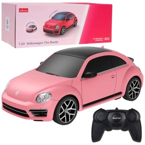Auto Volkswagen Beetle UV Sensitive Zdalnie Sterowane RC Różowe Rastar 1:24