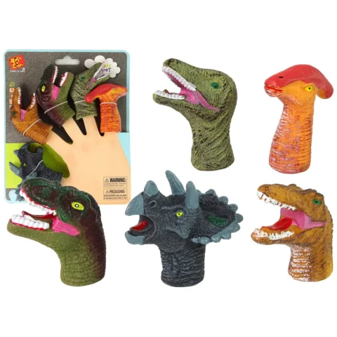 Pacynki na Palce Dinozaury Kolorowe 5 Sztuk