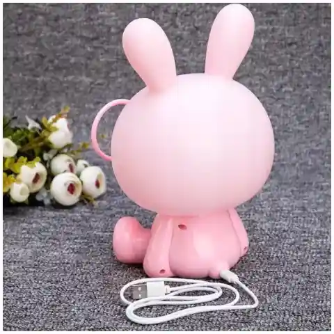 LAMPKA NOCNA DLA DZIECI KRÓLIK LAMPA BIURKOWA USB NA BIURKO PREZENT RÓŻ Kolor: różowy