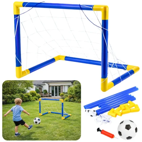 Zestaw Sportowy Do Gry W Piłkę Nożną Bramka Piłkarska Piłka Pompka 62x40cm