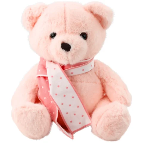Pluszowa Maskotka Przytulanka Miś Z Szalikiem Różowy 35cm