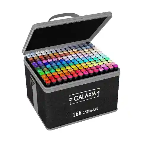 MARKERY ALKOHOLOWE 168 SZT Flamastry Mazaki Pisaki Dwustronne Pro + TORBA