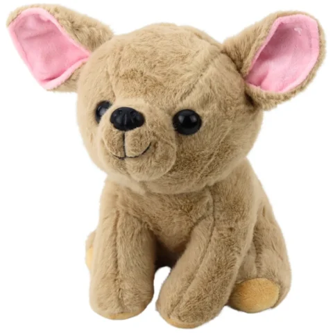 Pluszowa Maskotka Przytulanka Mały Piesek Chihuahua Beżowy 22cm