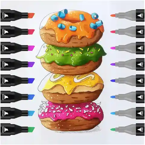 MARKERY ALKOHOLOWE 168 SZT Flamastry Mazaki Pisaki Dwustronne Pro + TORBA Stan opakowania: oryginalne