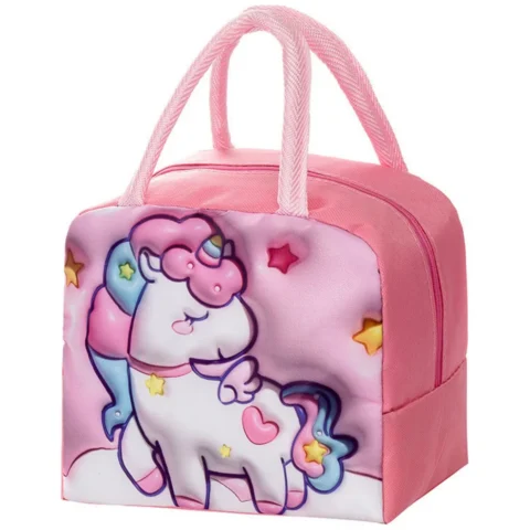 Torba Termiczna Śniadaniowa Na Lunch Jednorożec Różowa 23cm