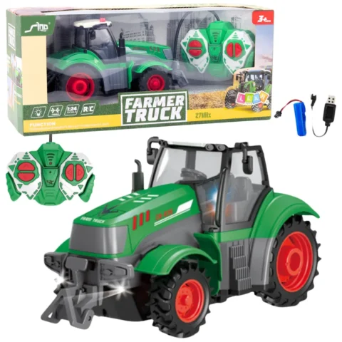 Ciągnik Traktor Rolniczy Zdalnie Sterowany RC Zielony 1:24