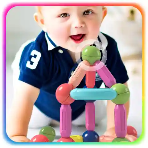 KLOCKI MAGNETYCZNE Konstrukcyjne 128el Patyczki Sticks Edukacyjne + Kuferek Głębokość produktu: 6 cm