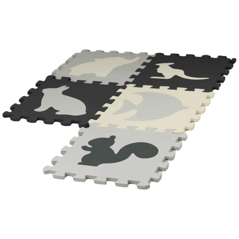 Miękkie Puzzle Mata Kontrastowa Edukacyjna Pianka EVA Szare 28 ele. - obrazek 2