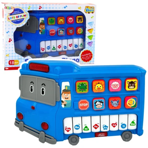 Pianinko Elektryczne Edukacyjne Dla Malucha Autobus Niebieski
