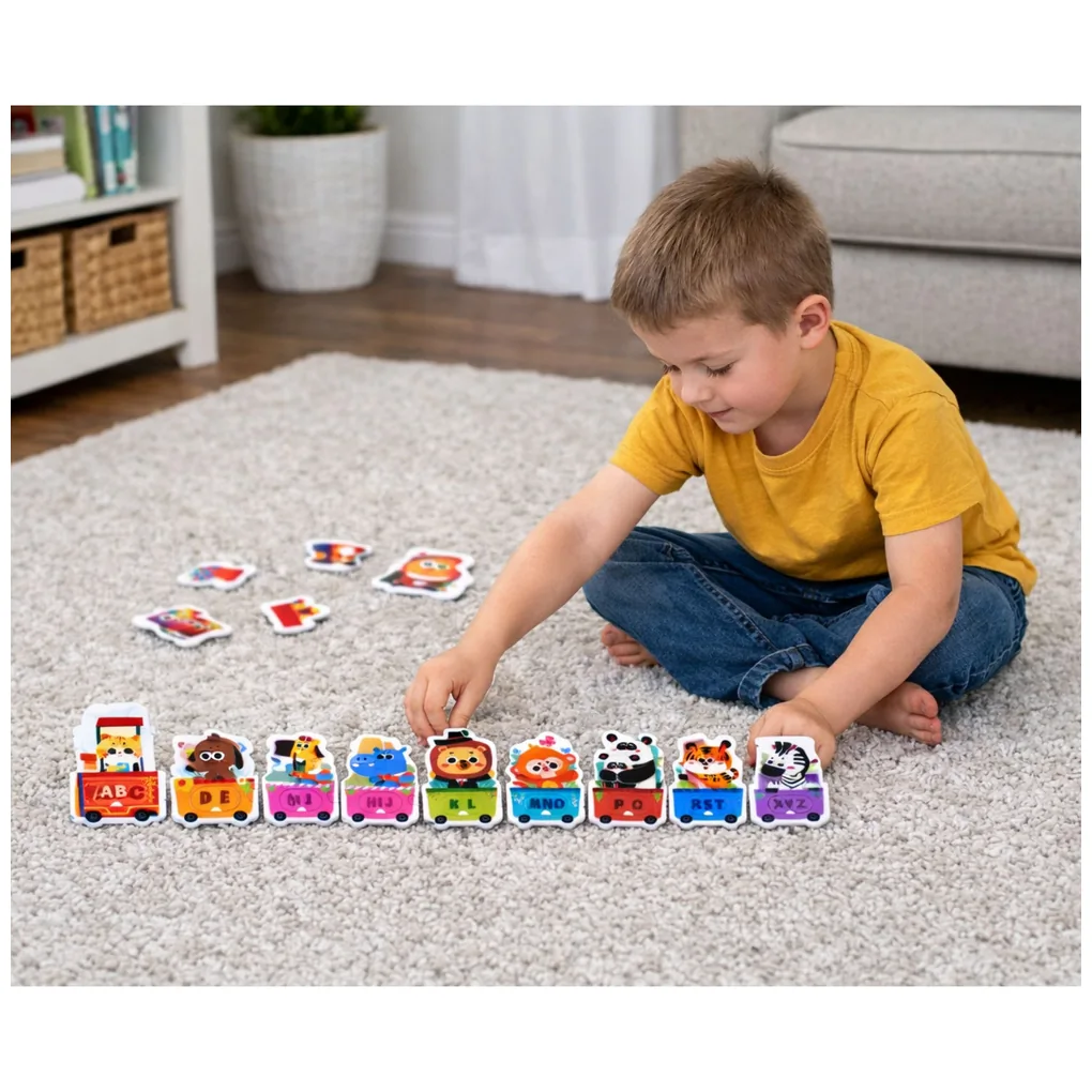 Puzzle Edukacyjne Dla Malucha Alfabet Pociąg Ze Zwierzętami 40 el. - obrazek 4