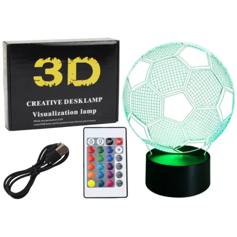 Lampka Bezprzewodowa Statuetka Piłka 3D LED Pilot