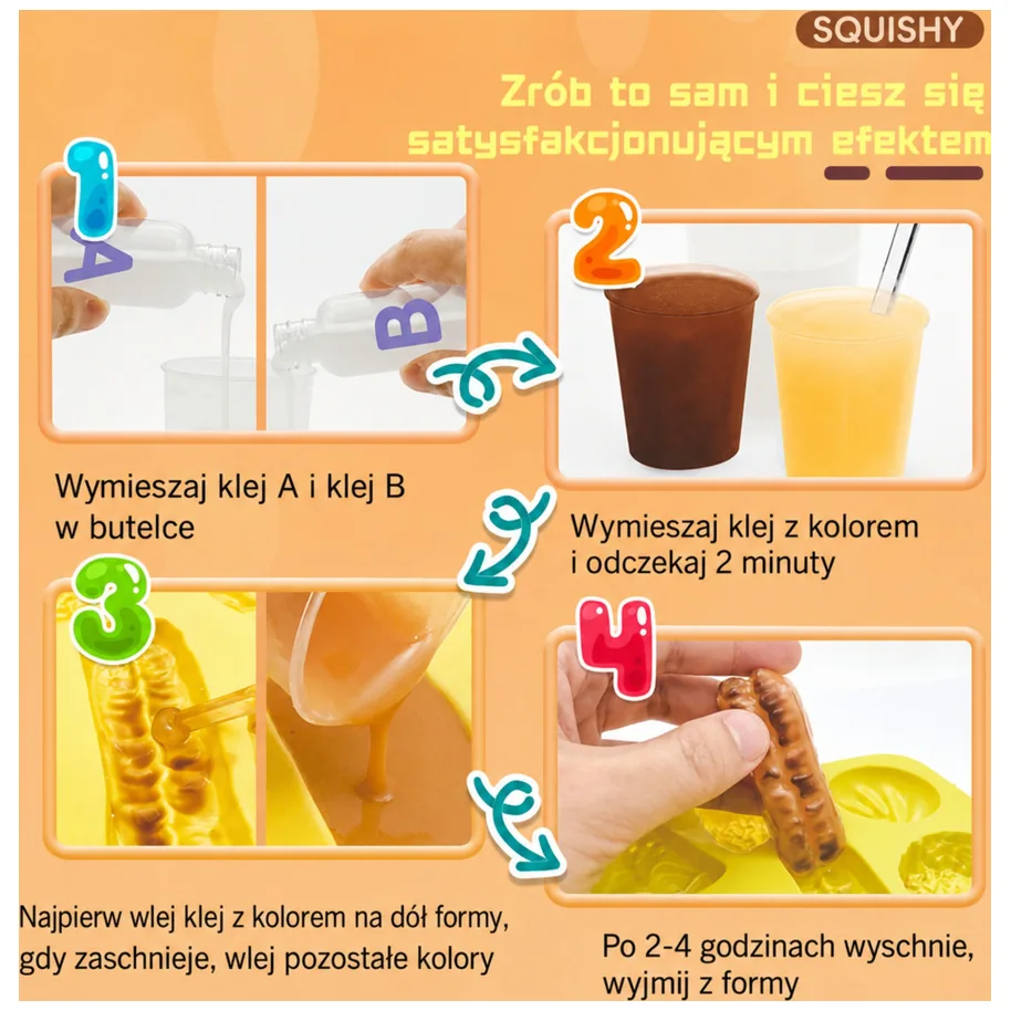 Zestaw Kreatywny Plastyczny Tworzenie Squish Ozdobne Jedzenie Śniadanie DIY - obrazek 6