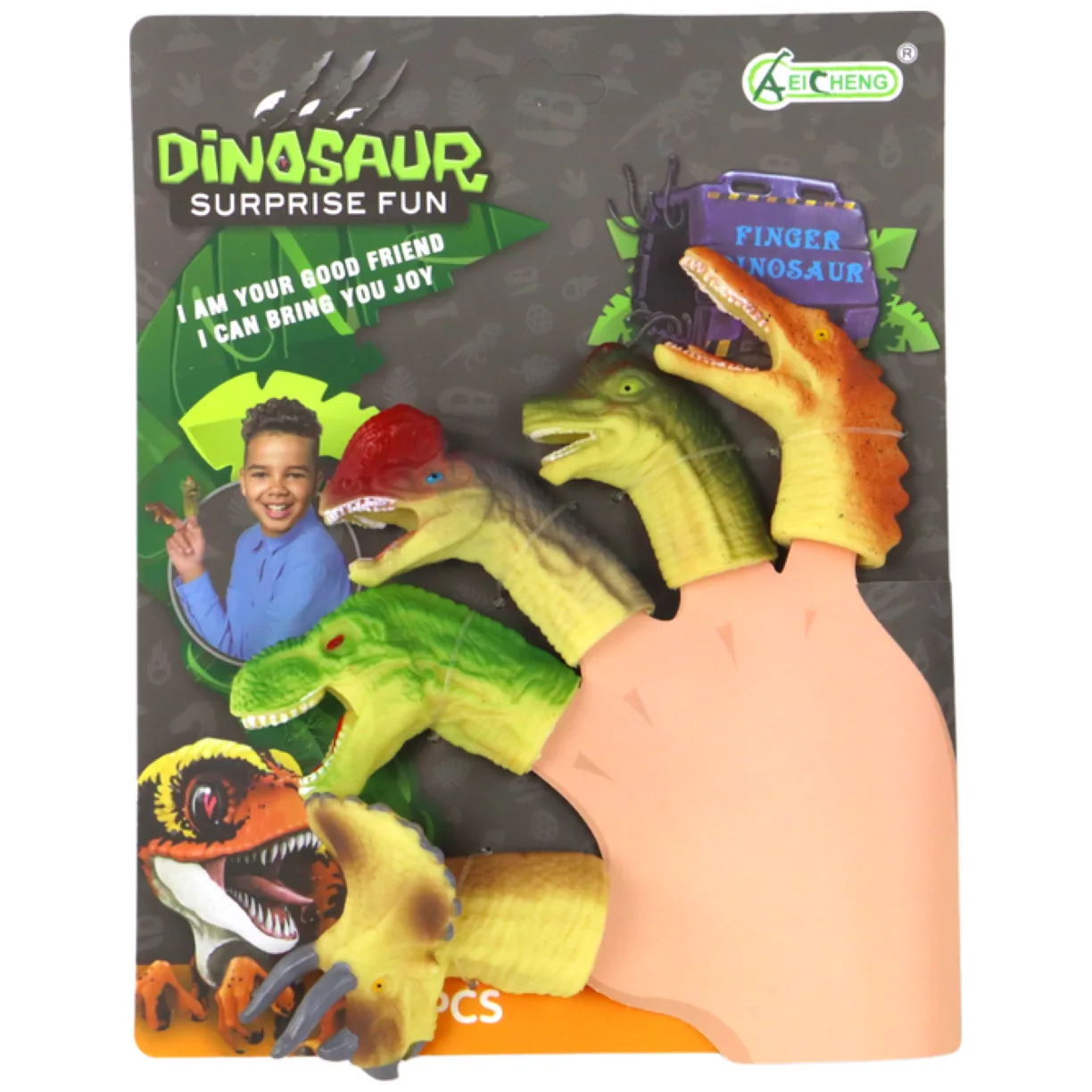 Dinozaury Na Palce Gumowe Sensoryczne Pacynki - obrazek 3
