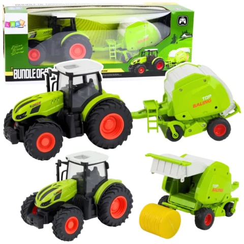 Traktor Rolniczy Farmerski Zdalnie Sterowany RC Z Prasą Do Balotów 1:24