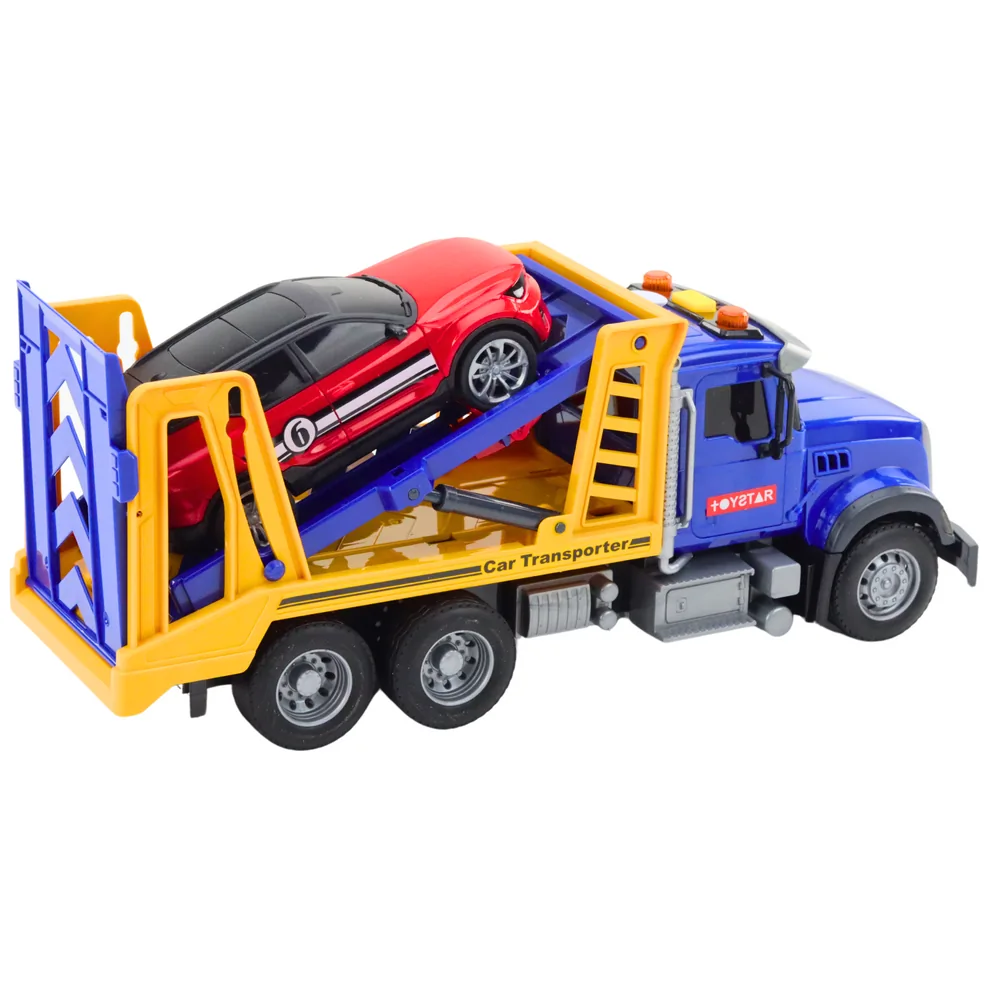 Zestaw Ciężarówka Laweta Transporter Samochód Światła Dźwięki - obrazek 3