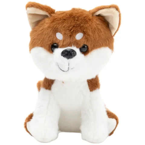 Pluszowa Maskotka Przytulanka Mały Piesek Shiba Inu Biało Brązowy 20cm