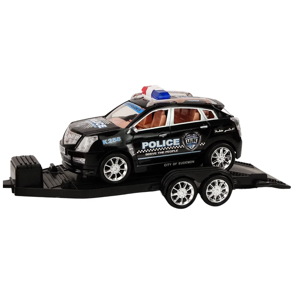 Auto Pickup Policyjne Z Lawetą Naczepą Auto Terenowe Zestaw Policja - obrazek 4