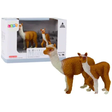 Figurka Dorosła Lama 8 cm z młodą Lamą 6 cm Zwierzęta Świata