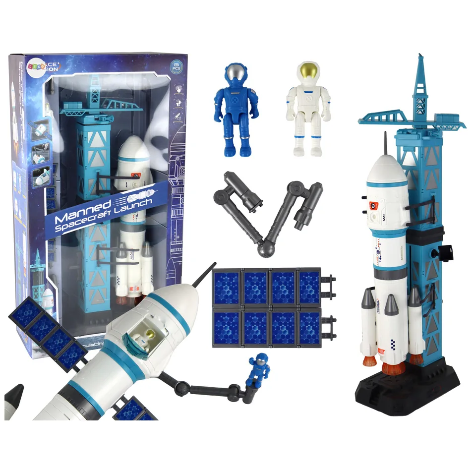 Zabawka Misja Kosmiczna Rakieta Astronauci Wyrzutnia 15 Elementów