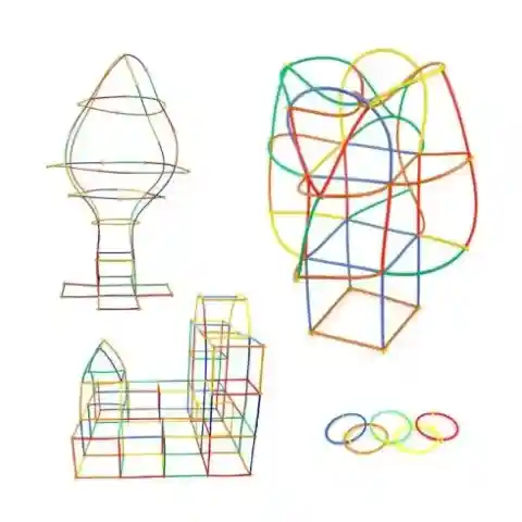 Klocki słomki konstrukcyjne patyczki 800 el Wiek dziecka: 3 lata +