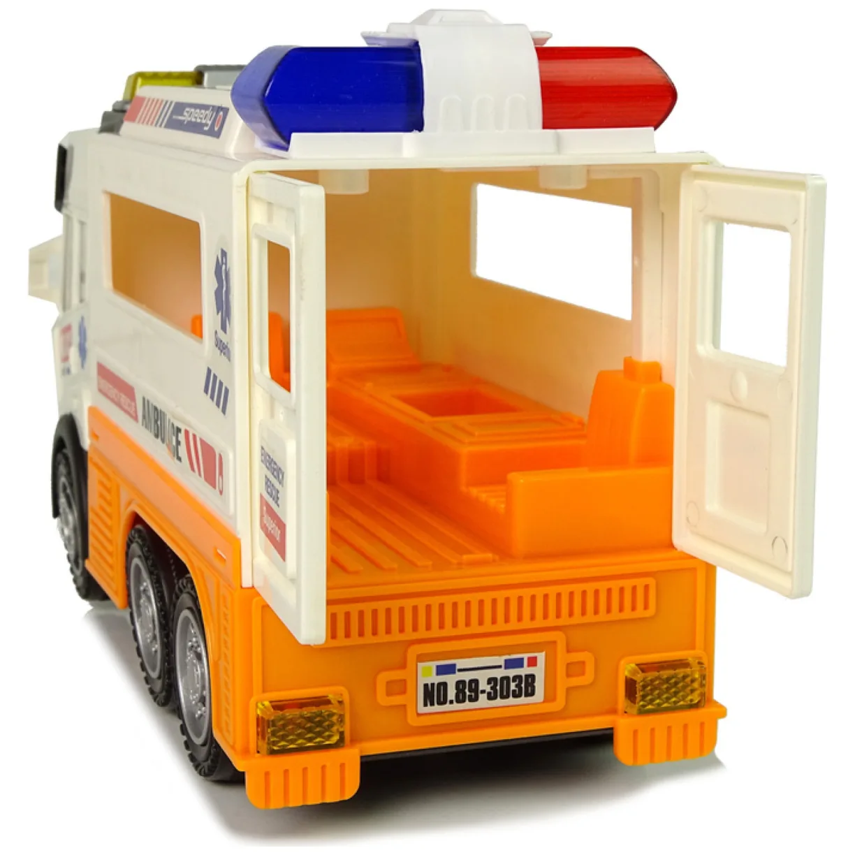 Ambulans Autko na Baterie Światło Dźwięki - obrazek 3