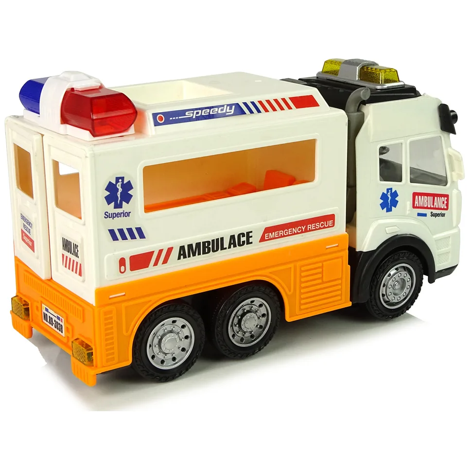 Ambulans Autko na Baterie Światło Dźwięki - obrazek 6