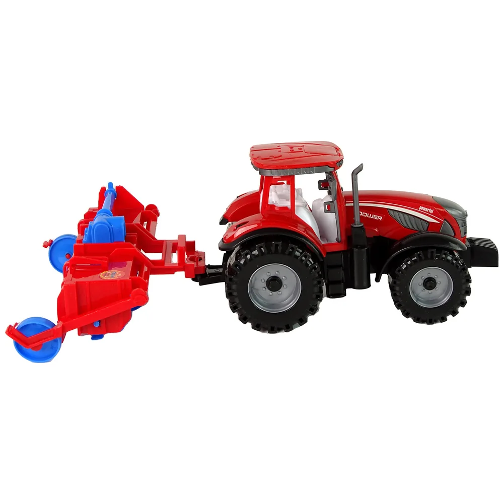 Czerwony Ciągnik z Pługiem Napęd Frykcyjny - obrazek 6