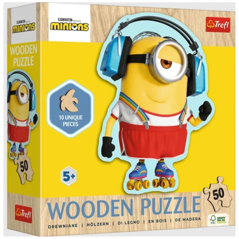 Puzzle Drewniane Konturowe - 50 - Szalony Minionek - Trefl 20239