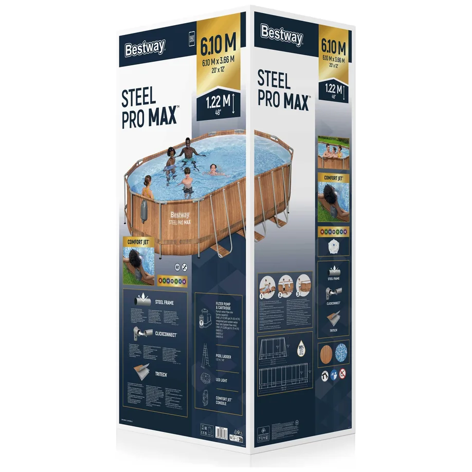 Basen Ogrodowy Stelażowy Bestway 56719 Power Steel 610 x 366 x 122 cm - obrazek 8