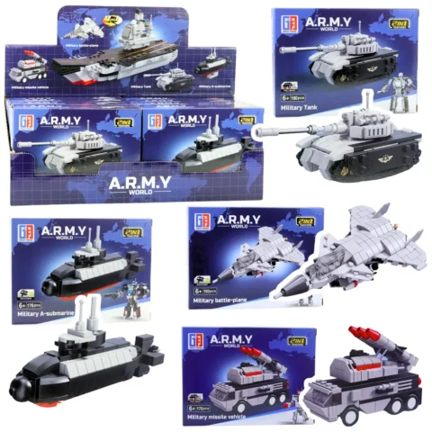 Klocki Konstrukcyjne Armia Wojsko Militarne Środki Transportu Robot 2w1