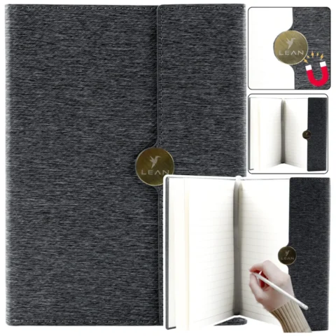 Notes Biurowy Na Magnes Notatnik W Linie A5 Z Obiciem Czarny