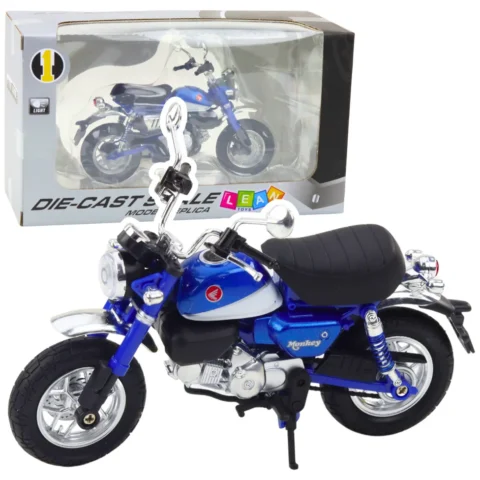 Motocykl Retro Klasyczny Metalowy Światła Niebieski 1:12