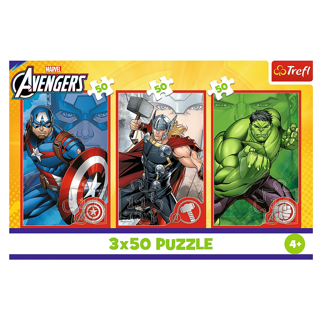Puzzle - 3x50 - Twój bohater - Disney Marvel The Avengers - Trefl 34891 - obrazek 4