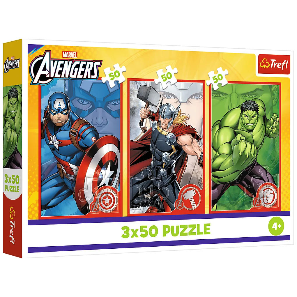 Puzzle - 3x50 - Twój bohater - Disney Marvel The Avengers - Trefl 34891