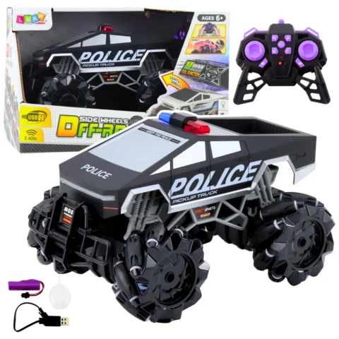 Auto Terenowe Pick Up Truck Policja Zdalnie Sterowany RC Światła Dym 1:16