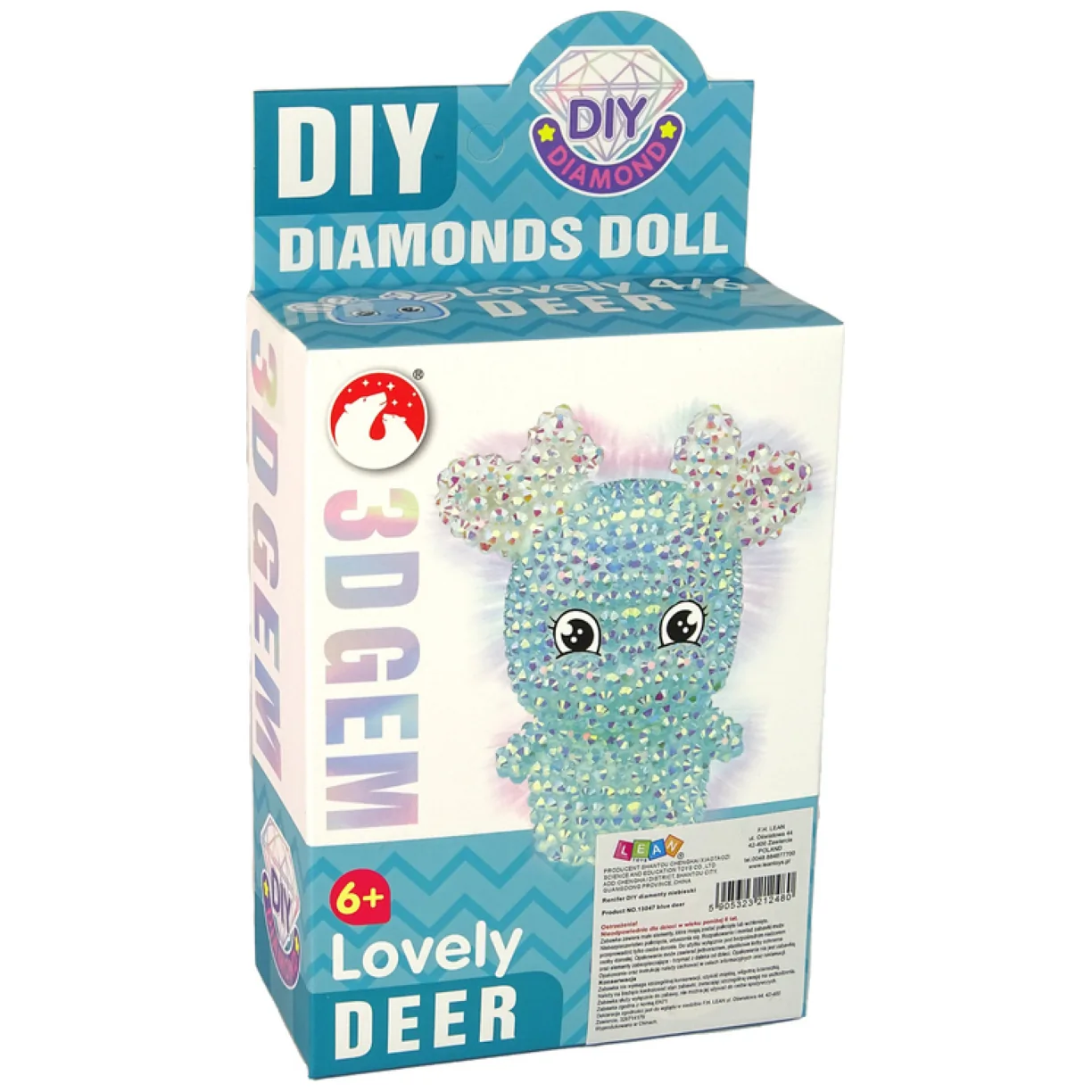 Zestaw DIY Diamentowy Renifer DIY Kryształki Brelok 3D Niebieski - obrazek 4