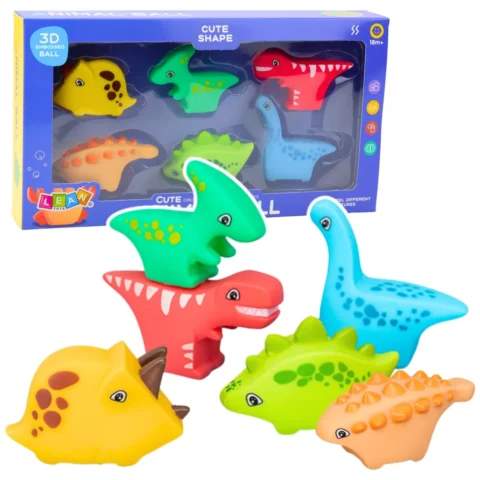 Zestaw Zabawek Do Kąpieli Dinozaury Gumowe Kolorowe 6szt