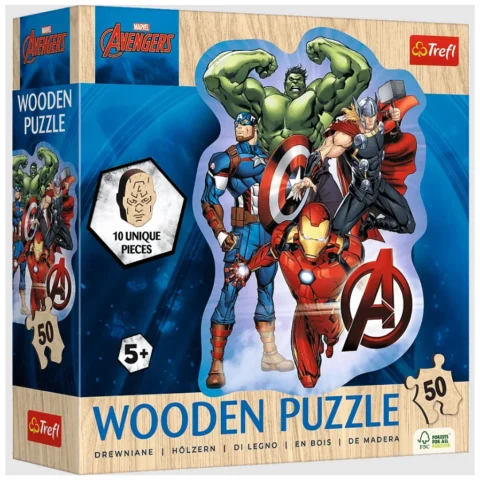 Puzzle Drewniane Konturowe - 50 - Przygody Avengers - Trefl 20256