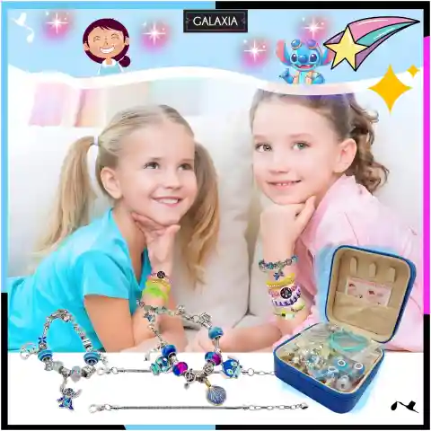 ZESTAW DO ROBIENIA BRANSOLETEK NASZYJNIKÓW Do Biżuterii LILO i STICH STITCH Głębokość produktu: 8.2 cm