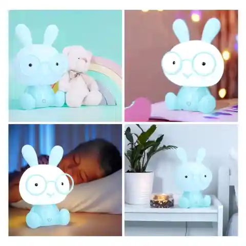 LAMPKA NOCNA DLA DZIECI KRÓLIK LED USB Waga produktu z opakowaniem jednostkowym: 0.384 kg