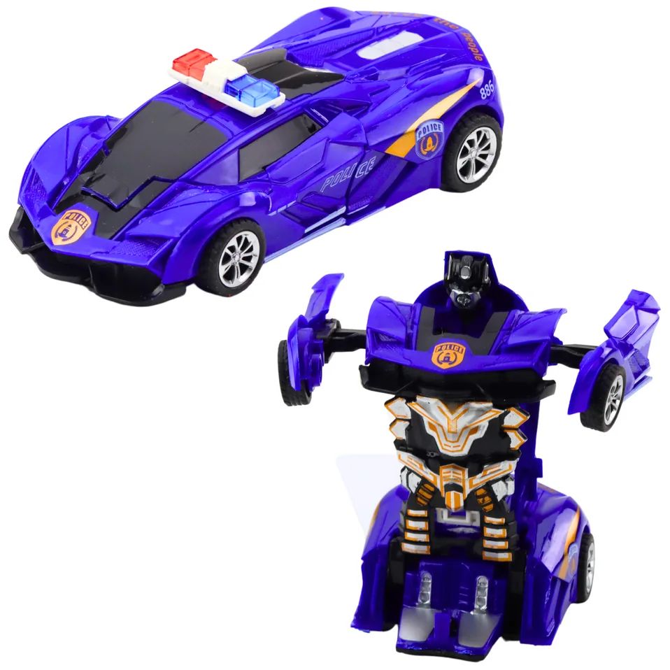 Auto Robot 2w1 Sportowy Samochód Policyjny Napęd Mix - obrazek 2