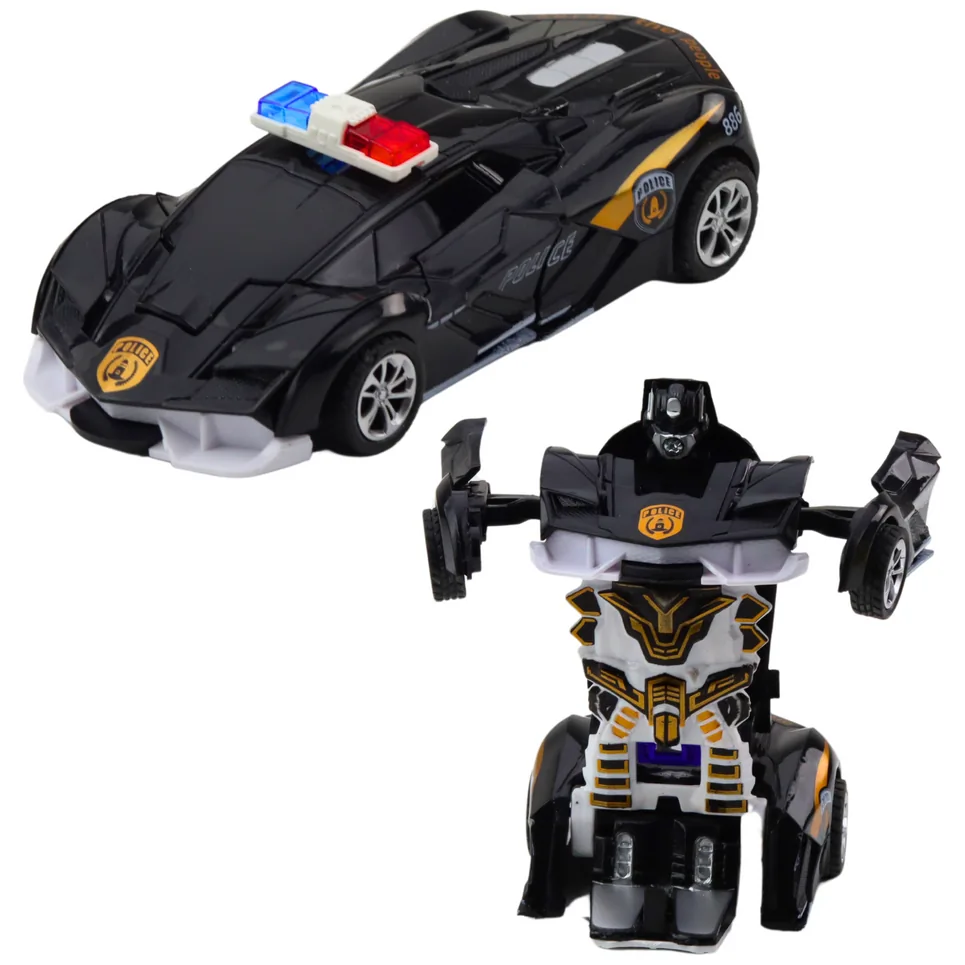 Auto Robot 2w1 Sportowy Samochód Policyjny Napęd Mix - obrazek 3