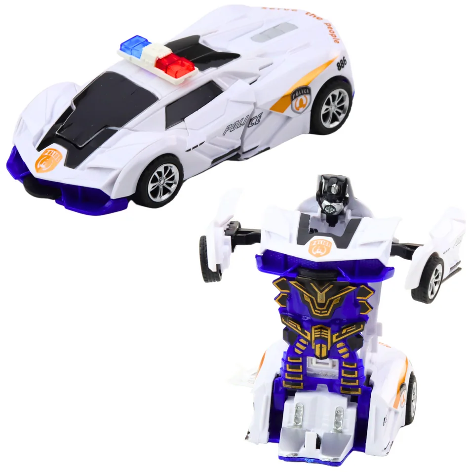 Auto Robot 2w1 Sportowy Samochód Policyjny Napęd Mix - obrazek 4