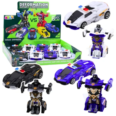 Auto Robot 2w1 Sportowy Samochód Policyjny Napęd Mix