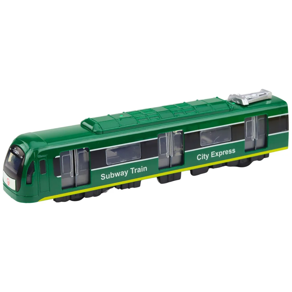 Metro Pociąg City Express Otwierane Drzwi Światła Dźwięki Zielony - obrazek 2