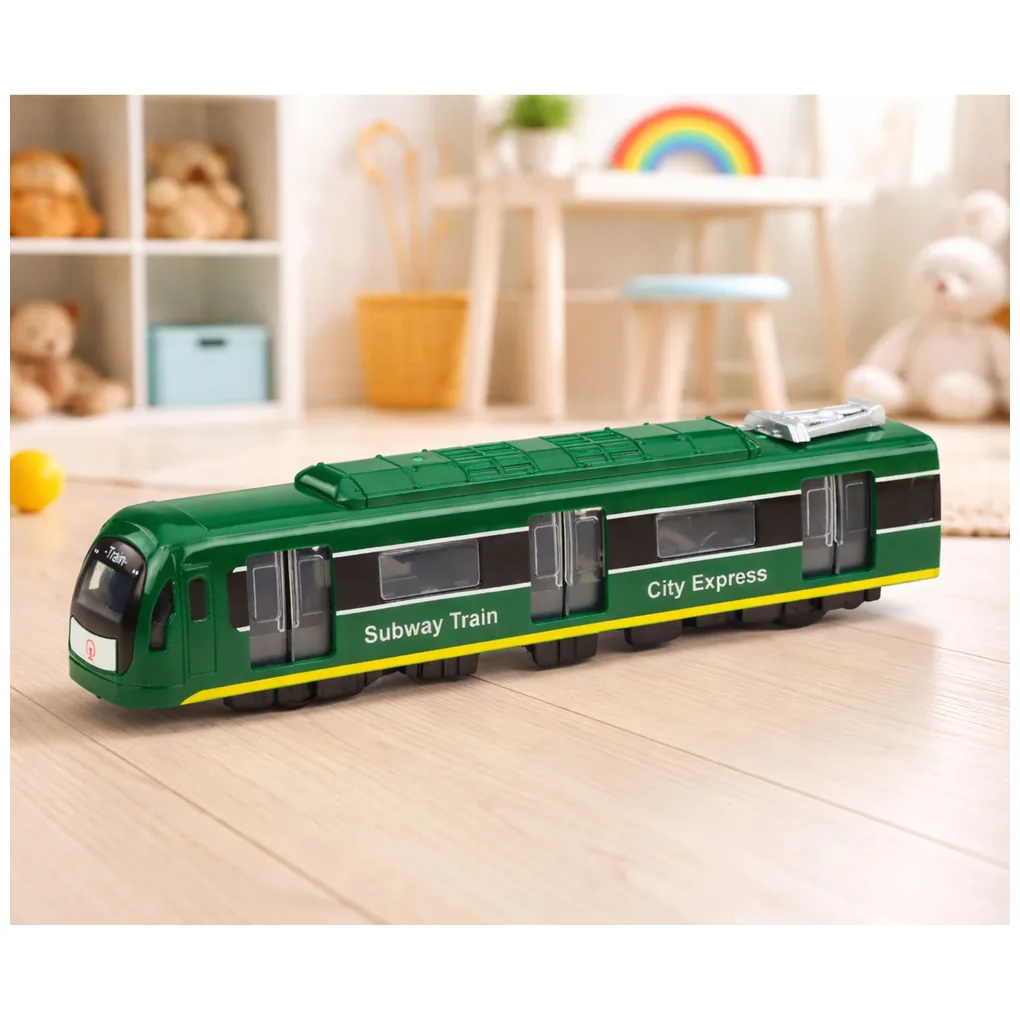 Metro Pociąg City Express Otwierane Drzwi Światła Dźwięki Zielony - obrazek 3