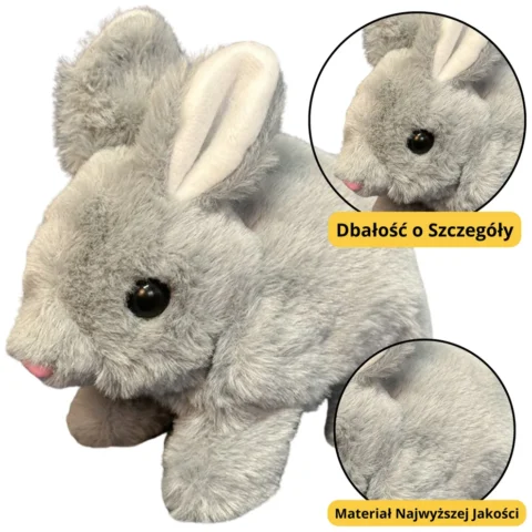 Pluszowa Maskotka Przytulanka Zając Królik Szary 18cm